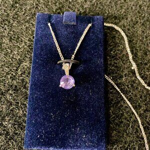 Swarovski February birth crystal pendant